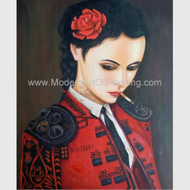 Ανθρώπινος καμβάς ελαιογραφίας ζωγραφικής αριθμού/καπνίζοντας γυναίκα στην κόκκινη ζωγραφική