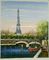 Τεντώνοντας πλαίσιο ένα γραφείο Deco οδών του Παρισιού ελαιογραφίας του Παρισιού εντύπωσης επιτροπής