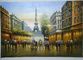 100% χειροποίητο τοπίο του Παρισιού πύργων του Άιφελ μαχαιριών παλετών ελαιογραφίας του Παρισιού στον καμβά
