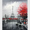 Σύγχρονη οδική τοπίο ελαιογραφίας του Παρισιού καμβά χειροποίητη από το μαχαίρι παλετών