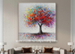 Αφηρημένη ζωηρόχρωμη σύγχρονης τέχνης ζωγραφική δέντρων ελαιογραφίας ζωγραφισμένη στο χέρι για το καθιστικό 32» Χ 32»