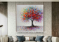 Αφηρημένη ζωηρόχρωμη σύγχρονης τέχνης ζωγραφική δέντρων ελαιογραφίας ζωγραφισμένη στο χέρι για το καθιστικό 32» Χ 32»