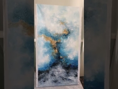 Ζωγραφισμένη στο χέρι αφηρημένη ζωγραφική τέχνης σε καμβά για διακόσμηση τοίχων