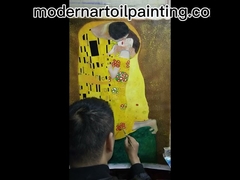 Χειροποίητη ελαιογραφία σε καμβά Kiss για διακόσμηση σπιτιού