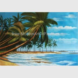 Ζωγραφισμένα στο χέρι της Χαβάης έργα ζωγραφικής έργου τέχνης, ελαιογραφία τοπίων δέντρων καρύδων στον καμβά