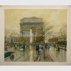 παλαιές ελαιογραφίες οδών του Παρισιού καμβά ελαιογραφίας 50x60cm Arc de Triomphe