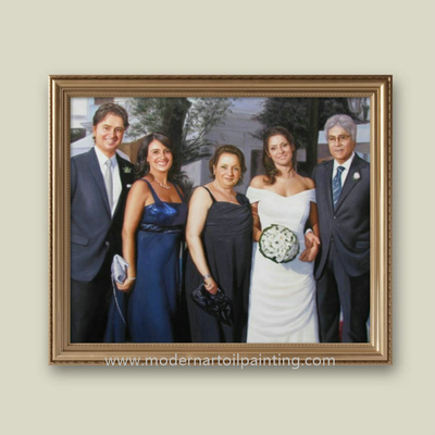 Καμβάς πορτρέτων ελαιογραφίας οικογενειακής συνήθειας εγχώριων διακοσμήσεων από τη φωτογραφία 5cm