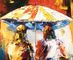 Πλαισιωμένη ελαιογραφία μαχαιριών παλετών στον καμβά, αφηρημένα κορίτσια ομπρελών έργων ζωγραφικής τέχνης
