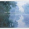 Πράσινο πρωί της Misty αναπαραγωγής ελαιογραφιών του Claude Monet στο Σηκουάνα