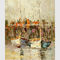 Πλαισιωμένη ελαιογραφία μαχαιριών παλετών, αφηρημένη sailboat ζωγραφική τέχνης τοίχων τοπίου
